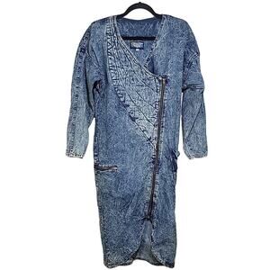 Switch U.S.A. Vintage 80's Acid Wash Denim Jean Dress Size 13/14